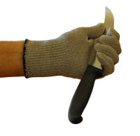 Cut Resistant Glove Holding Forschner 8 Inch Breaking Knife